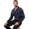 Men's Shiny Satin Dress Shirts Long Sleeve Button Down Blouses - 3 of 4