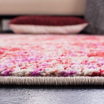 Reversible Red and Gold Synthetic 4' x 6' Area Rug