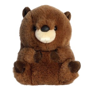 Aurora Mini Beethoven Beaver Rolly Pet Round Stuffed Animal Brown 5.5" - 1 of 4