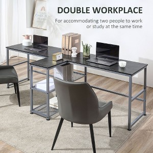 PAGED Computer Desk, Simple Modern Office Desk with 2 Cabinets and 3 Drawers, Executive Desk for Office, Study - 1 of 4