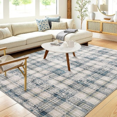 Washable Area Rug Non-Shedding & Easy Care Mat for Kitchen Dining Room Living Room Bedroom Home Decor, Modern Farmhouse Foldable Thin Non Slip Carpet