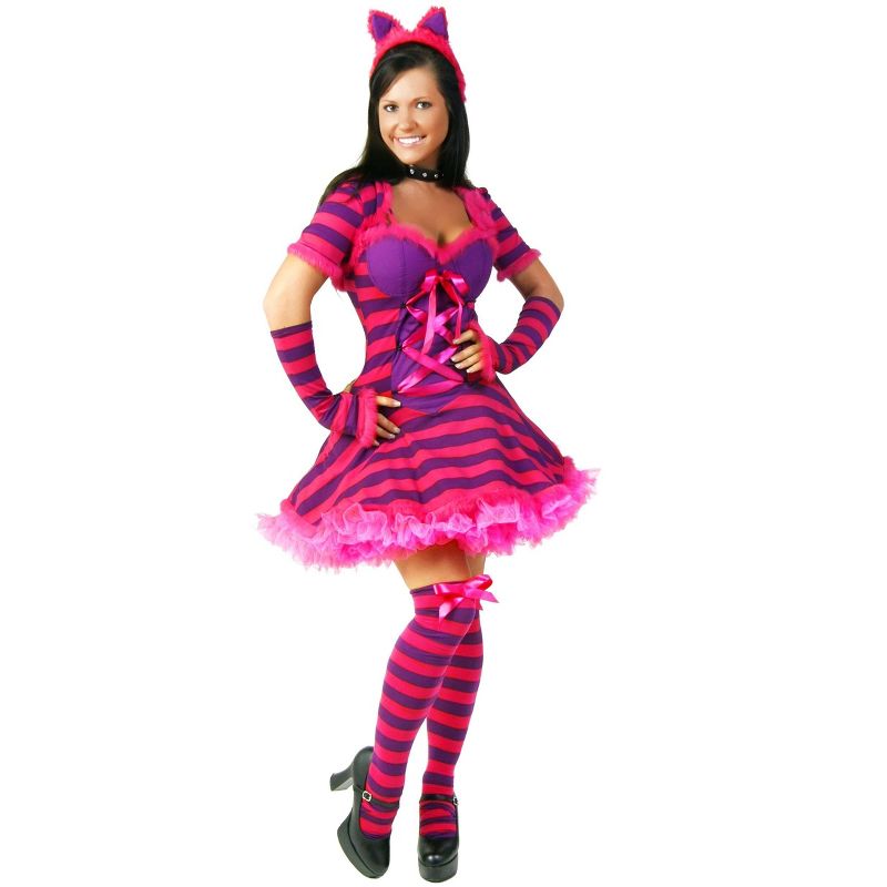 HalloweenCostumes.com Women's Wonderland Cat Costume, 2 of 6