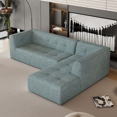 NicBex Couches for Living Room 112.2" L-Shaped Modular Sectional Sofa Bed Modern Minimalist Upholstered Free Combination Sofa