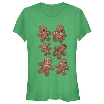 Juniors Womens Star Wars Christmas Gingerbread Cookies T-Shirt