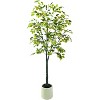 6FT Potted Artificial Lemon Tree – Faux Citrus Plant in White Explosion-Proof Pot for Home Living Room Office Bedroom Decor - 3 of 4