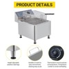 Electric Deep Fryer with Basket and Lid, Stainless Steel Countertop Oil Fryer with Temperature Control, Single Tank Deep Fry, 1700W - 4 of 4