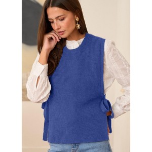 BLUEMING Ribbed Tank Top with Side Tie Detail - Women's Sleeveless Stretch Knit - 1 of 1