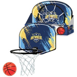 Anywhere Sports Hot Shot Basketball Hoop, 6" Foam Ball & Over-Door Backboard - 1 of 4