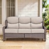 6" Thick Cushion Outdoor Wicker Patio Sofa, All Weather Wicker Outdoor Furniture 3-Seater Sofa High Back Patio Couch for Porch Balcony - 3 of 4