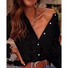 Coolmee Women's Dressy Casual Lace Blouse Long Sleeve Button Up Shirts Tops Spring Fall  Clothes - 3 of 3