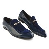 Gino Vitale Velvet & Patent Leather Slip On Dress Loafer, Blue - 11 - 2 of 3