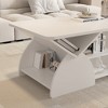 ORRD Modern Rectangular Coffee Table with Storage, Engineered Wood Low Profile Center Table with Open Shelves & Rounded Corners for Living Room，White - 4 of 4
