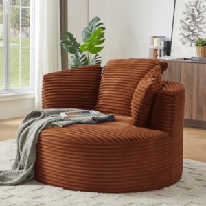 Oversized Corduroy Chair and a Half with Cushioned Backrest, Modern Upholstered Lounge Chair for Living Room or Apartment–The Pop Home - 1 of 4