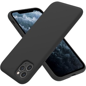 BONGEEK Compatible with iPhone 11 Pro Max Case,Ultra Slim Fit iPhone Case Liquid Silicone Gel Cover with Full Body Protection Anti-Scratch (Black) - 1 of 4