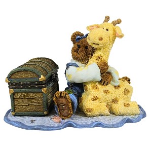 Boyds Bears Resin 3.5 Inch Jordan W/ Lil Spot Trunk Bearstone Giraffe Animal Figurines - 1 of 3