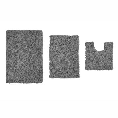 Fantasia Bath Rug Collection Cotton Shaggy Pattern Tufted Set of 3 Bath Rug Set - Home Weavers