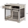 NicBex Dog Crate with Drawers and Open Storage Shelf Wooden Dog Crate with Sliding Doors,Dog Crate House for Indoor Use,Gray - 3 of 4