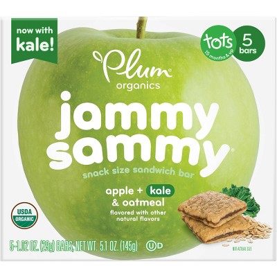 Plum Organics Plum Jammy Sammy Apple/Kale Baby Snacks - 5.1oz/5ct