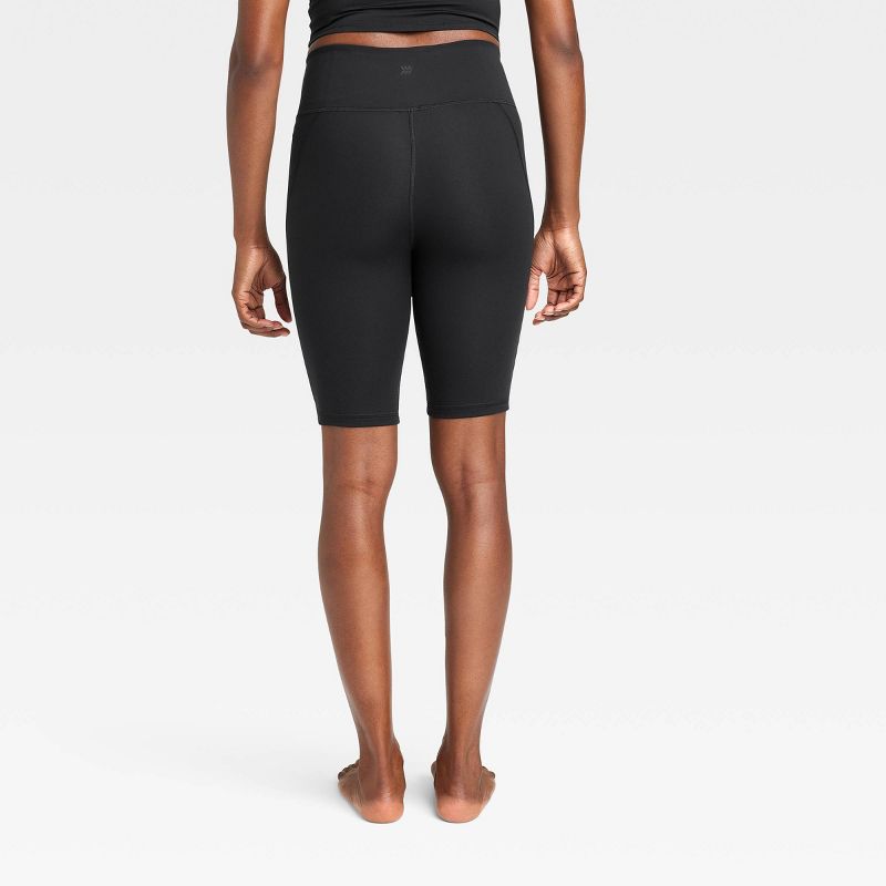 Women's Brushed Sculpt High-Rise Bike Shorts 10" - All In Motion™, 3 of 9