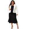 Agnes Orinda Women's Plus Size Winter Cropped Lapel Shrug Long Sleeve Fluffy Faux Fur Coat - 3 of 4
