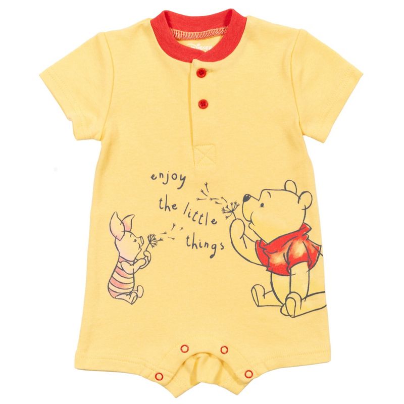 Disney Winnie the Pooh Mickey Mouse Tigger Baby 2 Pack Henley Rompers Newborn to Toddler, 5 of 8