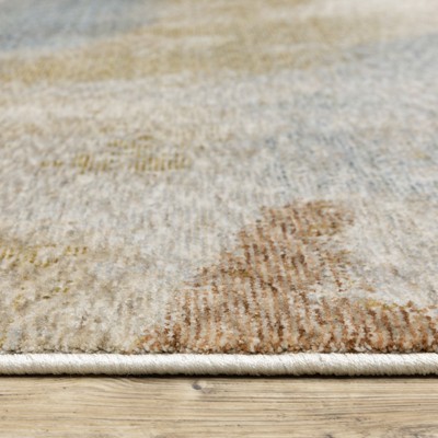 Hayden Beige and Rust Abstract Rectangular Area Rug 5'3" x 7'6"