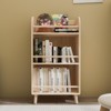 TiramisuBest Pine Solid Wood Bookshelf - 0.6" Thick Heavy-Duty Shelves, 19.69"W x 36.61"H Modern Farmhouse for Living Room/Home Library (Natural) - 2 of 4