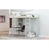 Twin Size Metal Loft Bed with 2 Shelves and Desk - 3 of 4