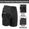 Jump Start Men's 2 in 1 Stretch Active Quick Dry Gym Running Shorts With Liner - 3 of 4