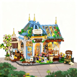 1520 PCS Flower Coffee Floral Bakery House Building Sets for Adults and Kids Aged 12+ - 1 of 4