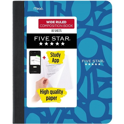 Five Star Fashion 80ct Wide Ruled Comp Book Cut Paper Assorted