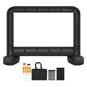 VEVOR 14 ft Inflatable Movie Screen, 600D Washable Inflatable Projector Screen with Portable Storage Bag, 16:9 Easy Set Up Movie Projection, Black - 1 of 4