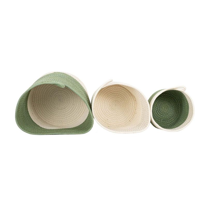 Set of 3 Color Block Baskets Green Cotton by Foreside Home & Garden, 6 of 10