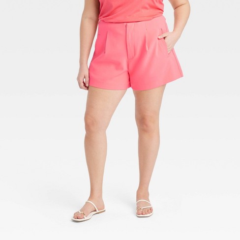 Women's High-Rise Tailored Shorts - A New Day™ Pink 17