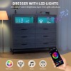 Garvee Modern Dresser for Bedroom with 6 Drawers & 2-Door Storage Cabinet ¨C Multi-Functional TV Stand with LED Lights & Charging Station, Pink - 4 of 4