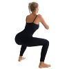 DOMETOUR Sport Jumpsuits for Women Tummy Control Ribbed Unitard One Piece - 3 of 4