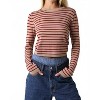 Women's Maya Striped Crew Neck Sweater - OLIVACEOUS - 2 of 3
