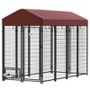 PawHut Outdoor Dog Kennel with Rotating Bowl Holders, Dog Playpen Fence with Waterproof Cover, 8' x 4' x 6', Red - 4 of 4