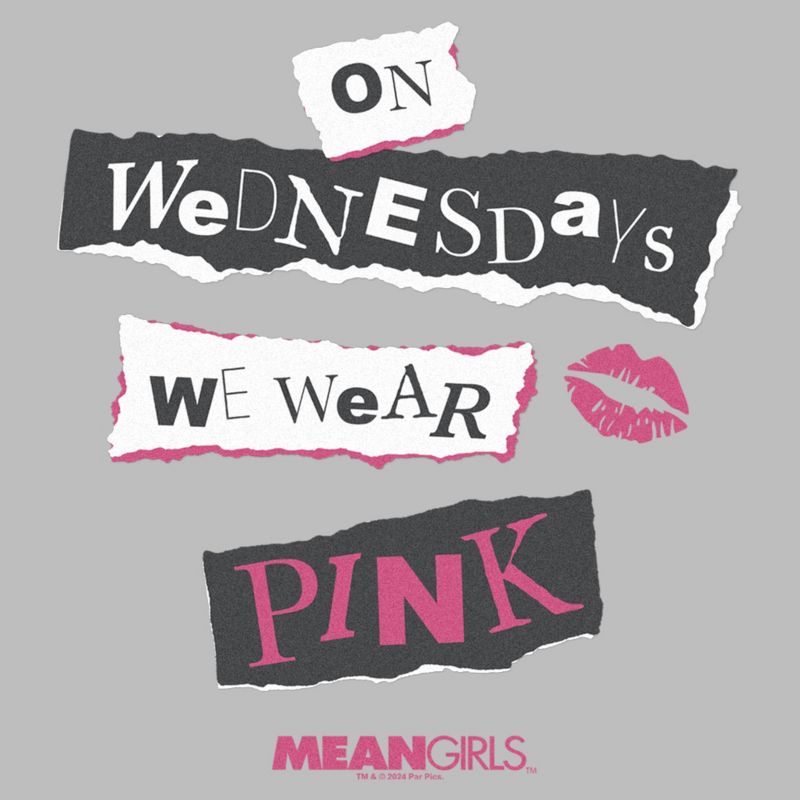 Men's Mean Girls On Wednesdays We Wear Pink Burn Book T-Shirt, 2 of 5