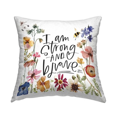 Stupell Industries Strong & Brave Encouraging, 18 x 18