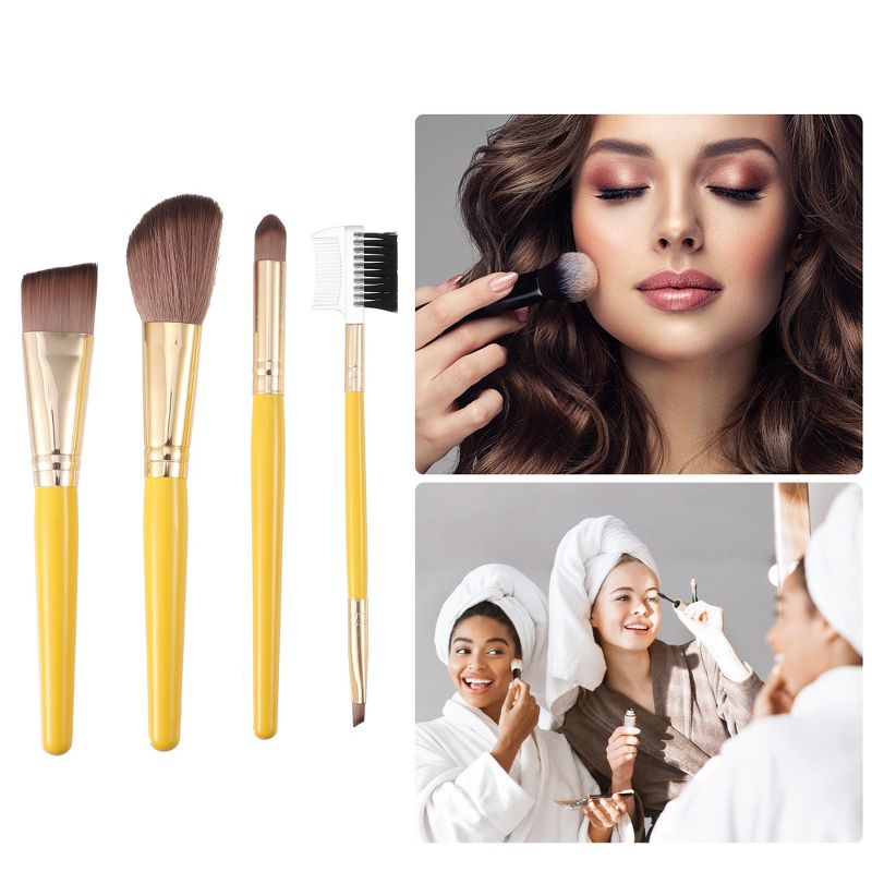 Unique Bargains Makeup Brush Set Concealer Blush Nylon Plastic Metal Handle 9 Pcs, 2 of 8