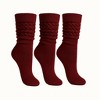 Women’s Slouch Socks Cotton Slouchy Knee-High Boot Socks 3 Pairs Scrunch Breathable Extra Long All-Season Comfort - 2 of 4