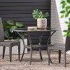 Gulches Patio Dining Tables - Elegant Glass Bistro Table with Umbrella Option - 2 of 4