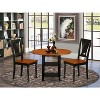 HomeStock 3-Piece Black and Cherry Finish Round Solid Wood Top Dining Table Set - 2 of 4