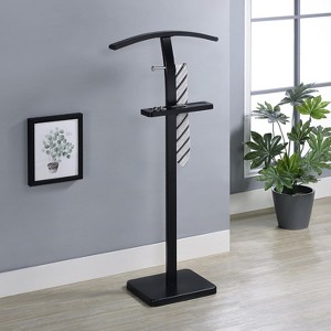 Kings Brand Furniture - Metal Suit Valet Stand, Clothes Rack, Clothing Organizer, Jacket Hanger (Black) - 1 of 4