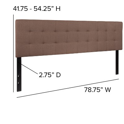 Camel Tufted Upholstered King Size Headboard with Metal Legs