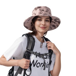 Anna-Kaci Wide Brim Outdoor Sun Hat with Adjustable Chin Strap for Hiking Camping Travel Beach - 1 of 4