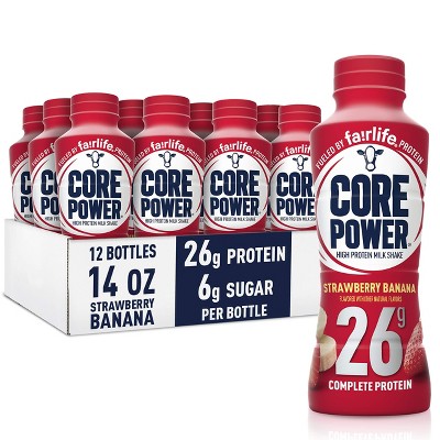 Core Power Protein Shake, Strawberry Banana - 14 Fl Oz (pack Of 12)