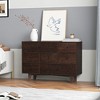 NicBex Solid Wood Dressers,Retro Round Handles Drawers,Modern Dresser for Bedroom,Living Room,Entryway,Auburn - 2 of 4