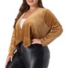 Agnes Orinda Women's Plus Size Velvet Long Sleeve Open Front Lightweight Casual Cardigans - 2 of 4